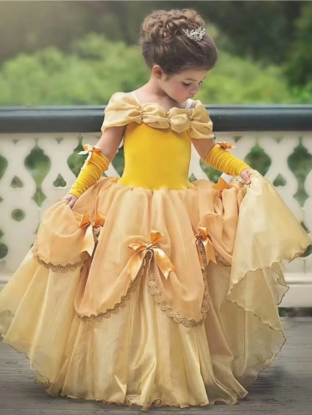 Yellow Princess Tulle Ball Gown Kids Costume